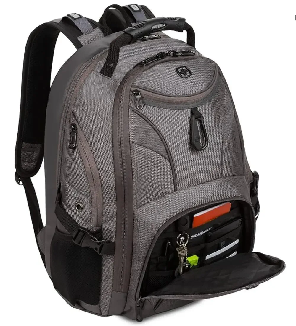 SWISSGEAR 1900 ScanSmart TSA Laptop Backpack with RFID Protection- Gray